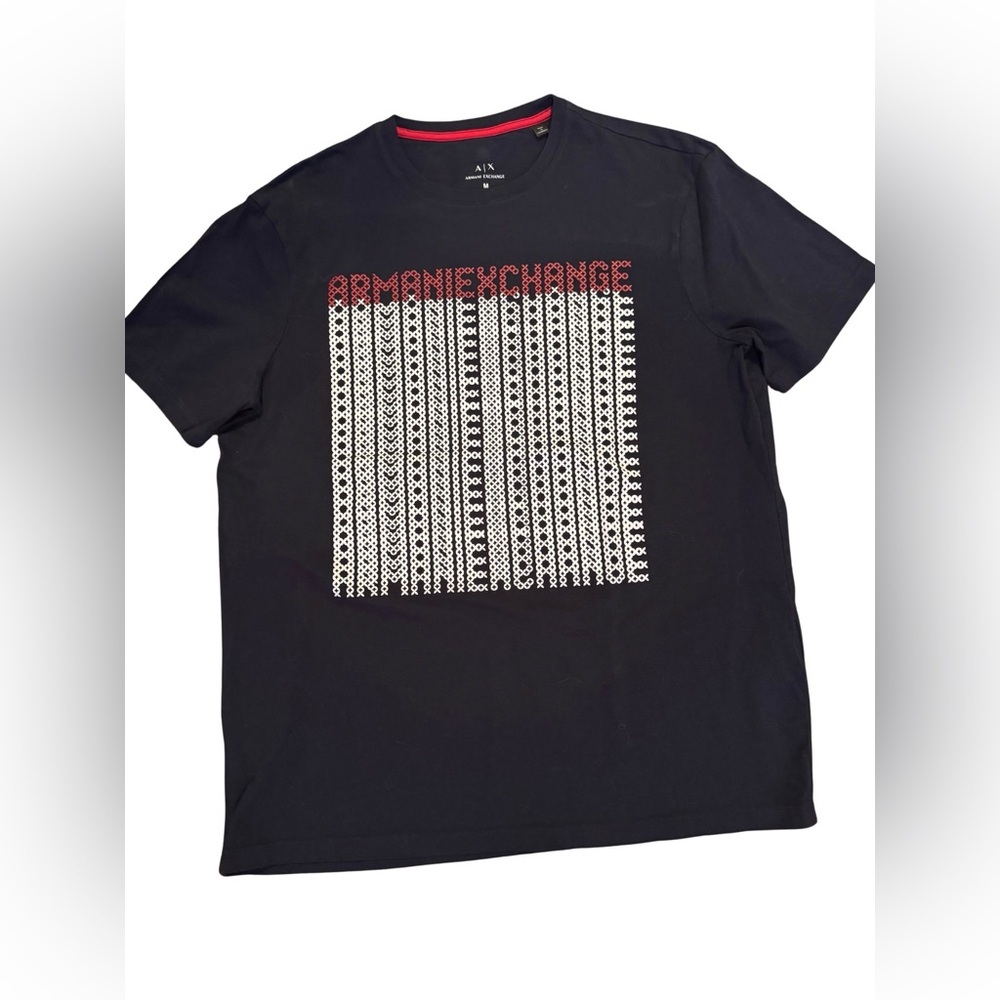 Armani Exchange T Shirt Men Large Navy Blue Graphic Logo Tee